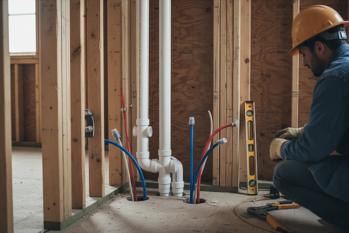 Drain and supply rough-in during Garbage Disposal Repair in Prue